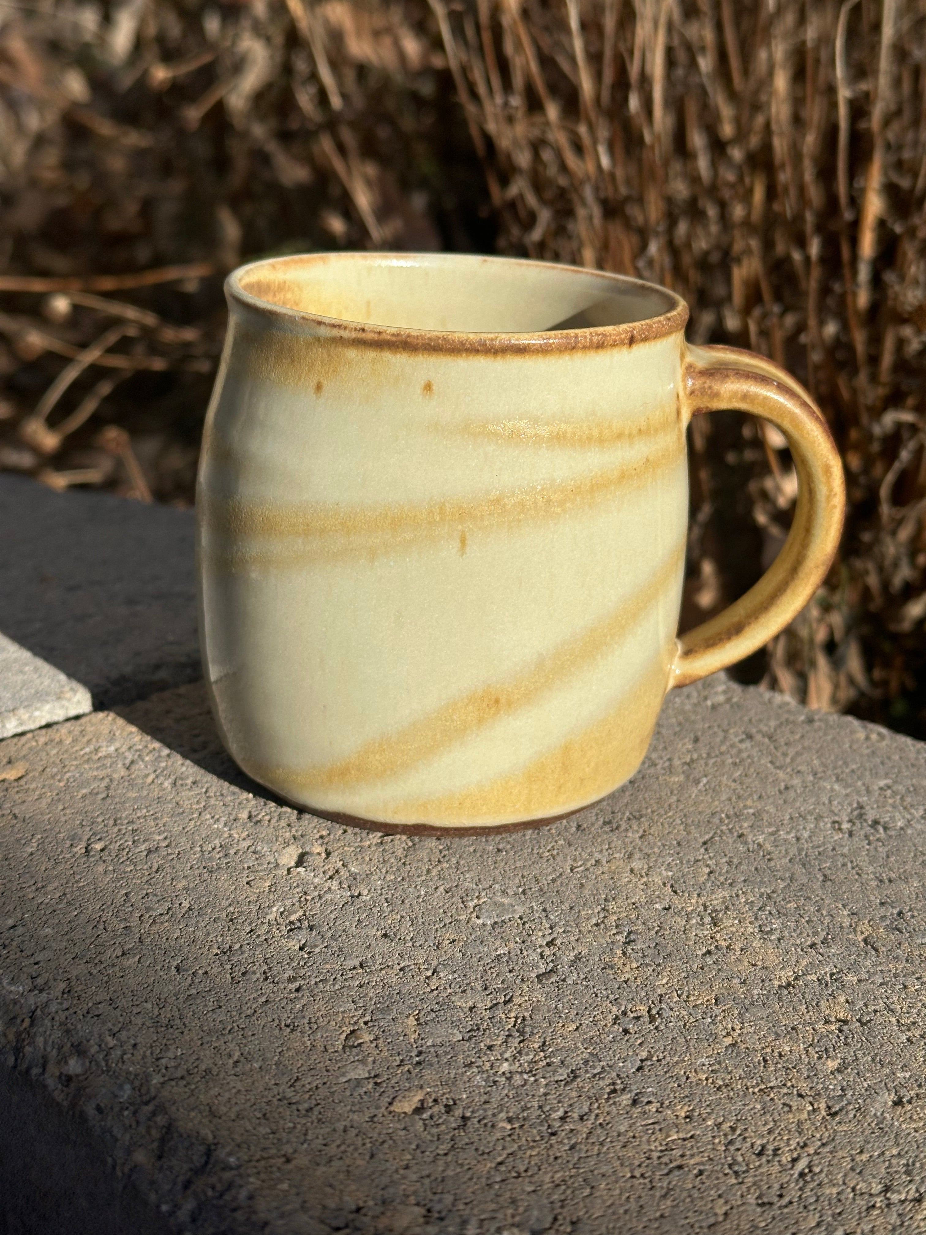 Glazed Agateware Mug B - Yellow Salt - 13 oz