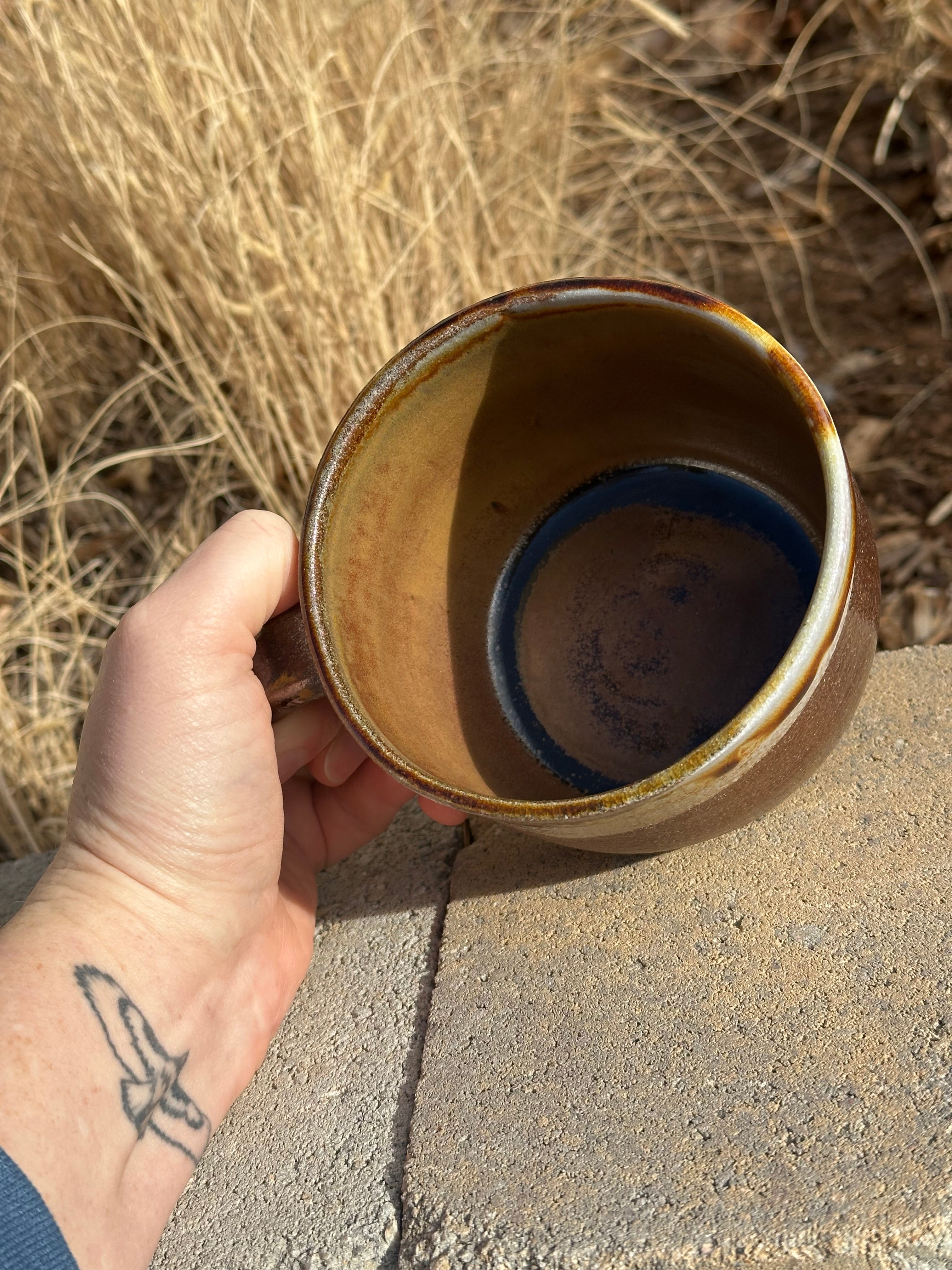 Soda Fired Agateware Mug - 18 oz