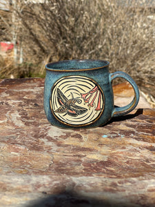 White-lined Sphinx Moth and Honeysuckle Mug - 16 oz