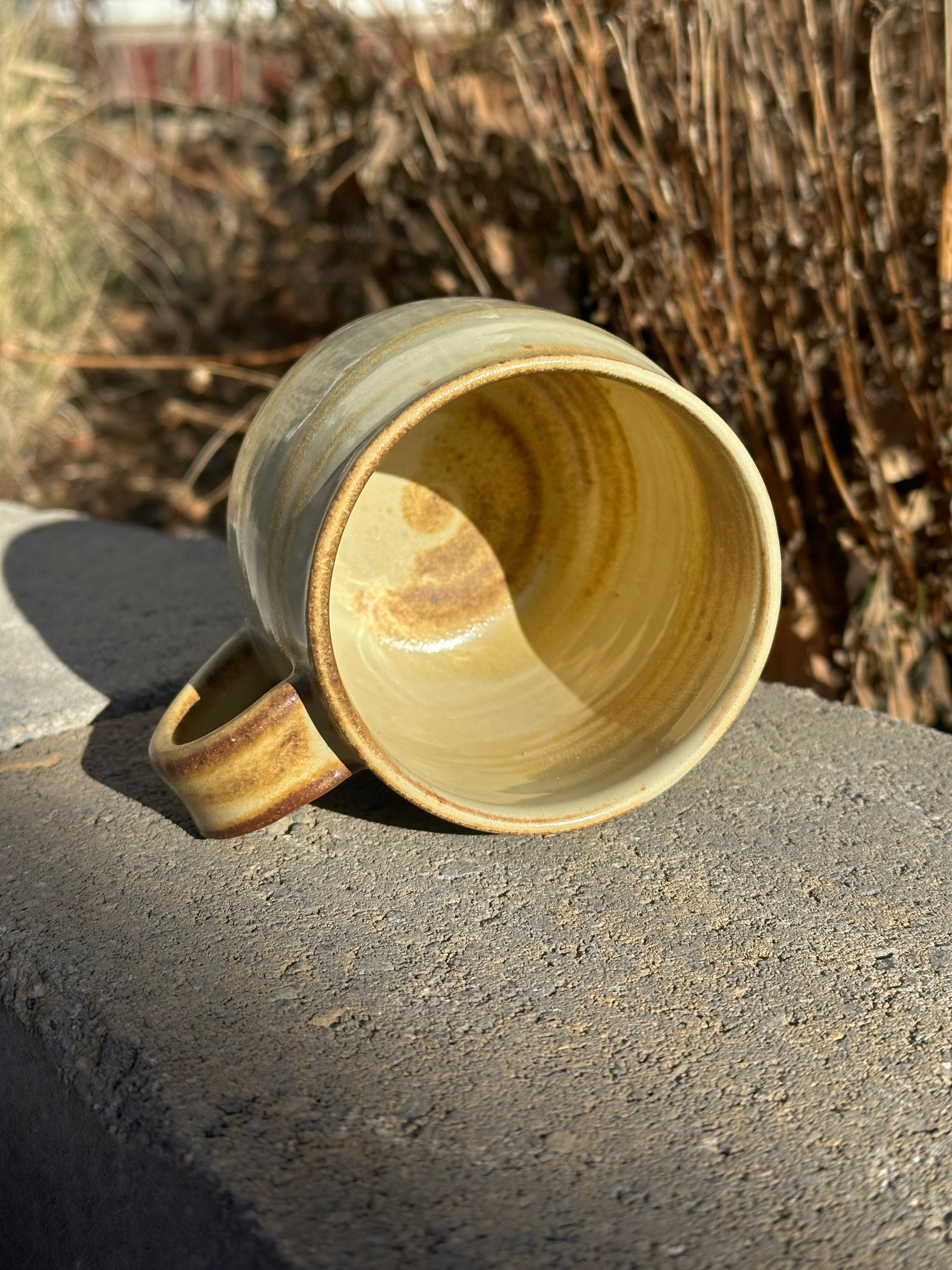 Glazed Agateware Mug B - Yellow Salt - 13 oz