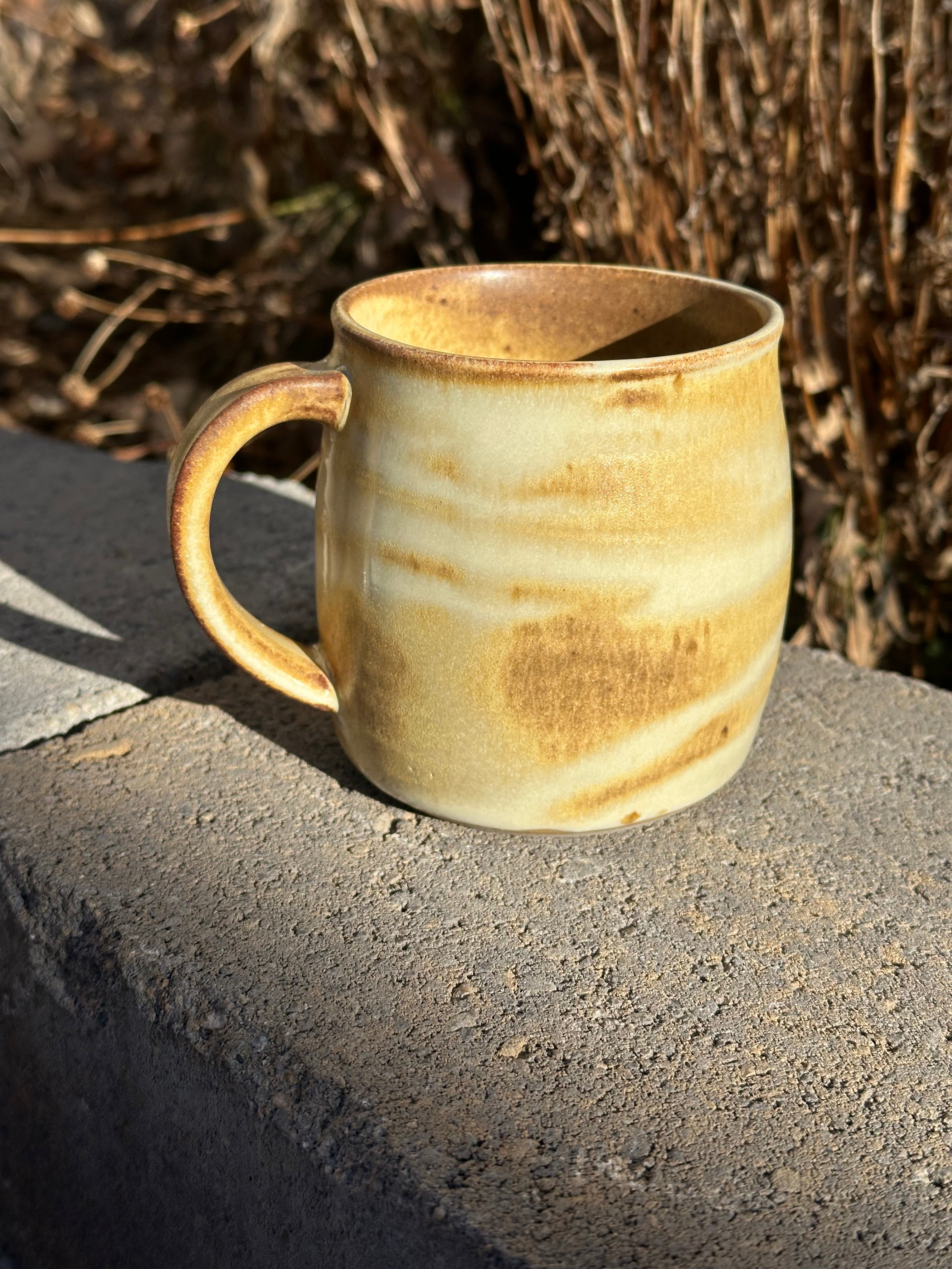 Glazed Agateware Mug B - Yellow Salt - 13 oz