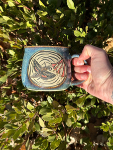 White-lined Sphinx Moth and Honeysuckle Mug - 16 oz